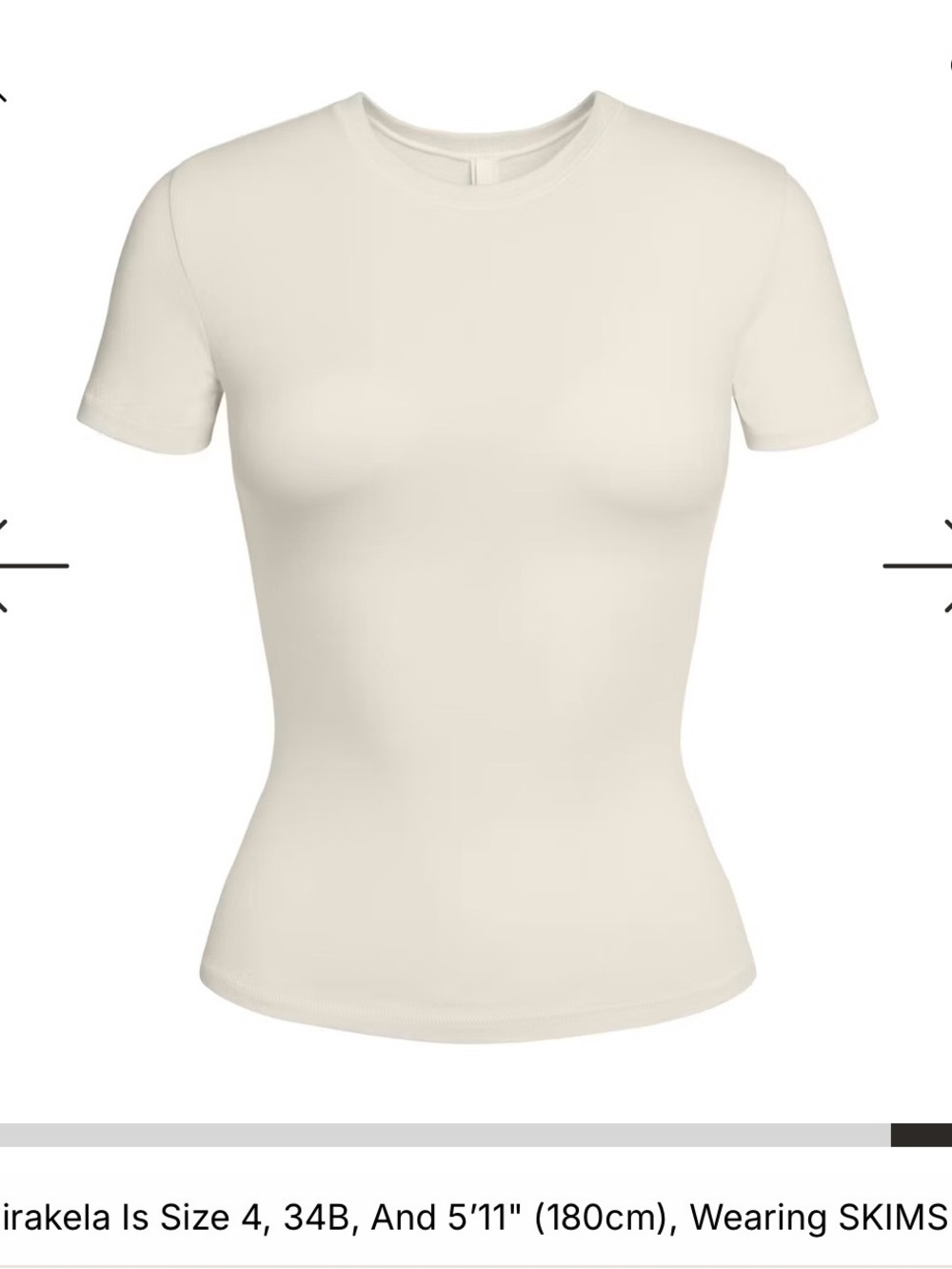 SKIMS Cream Short Sleeve Ribbed Tee - Picture 4 of 4